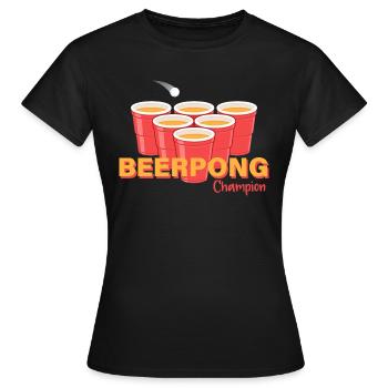 Beerpong - Drinking Game - Women's T-Shirt - black - Front - AI Model Female 172 dark (172cm)