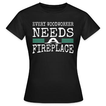 john carpenter tshirts woodcutter - Women's T-Shirt - black - Front - AI Model Female 172 dark (172cm)