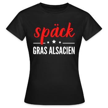 späck gras alsacien - T-shirt Femme - noir - Devant - AI Model Female 172 dark (172cm)