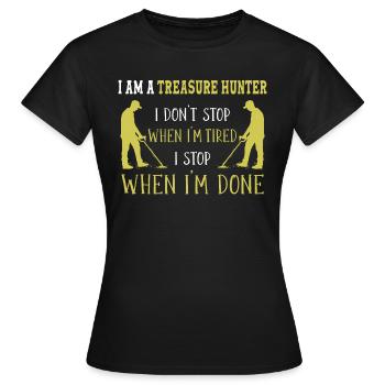Chasseur de trésors Chasse au trésor Détecteur de métaux - T-shirt Femme - noir - Devant - AI Model Female 172 dark (172cm)