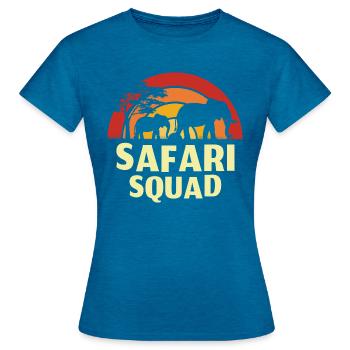 Escouade Safari - T-shirt Femme - bleu saphir antique chiné - Devant - AI Model Female 172 dark (172cm)
