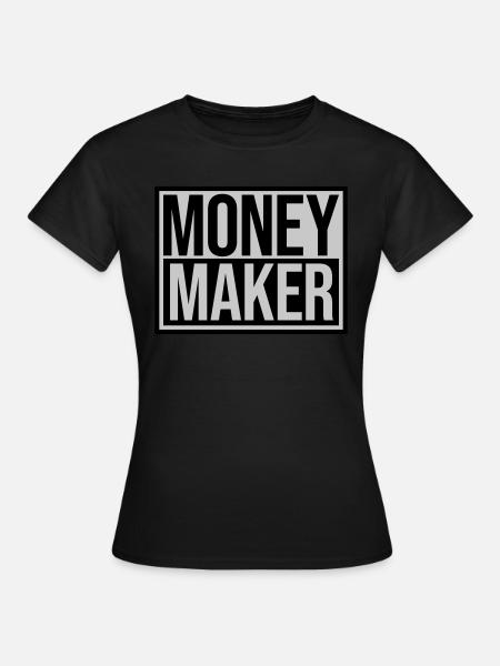 Schild Money Maker Reich - Frauen T-Shirt - Schwarz