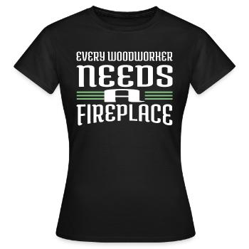 marteau-piqueur arboriculture d’abatteur d’arbres - T-shirt Femme - noir - Devant - AI Model Female 172 dark (172cm)