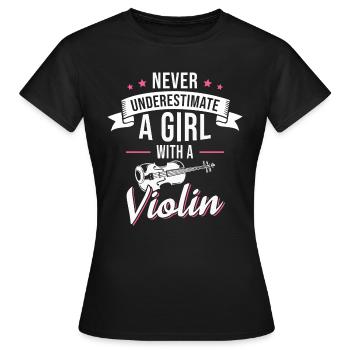 Violoniste Violoniste Violoniste Violoniste - T-shirt Femme - noir - Devant - AI Model Female 172 dark (172cm)