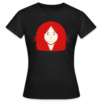 Dessin animé mignon - T-shirt Femme - noir - Devant - AI Model Female 172 dark (172cm)