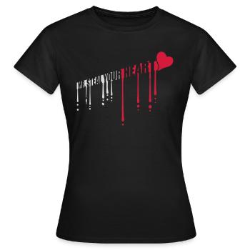 mr steal your heart - Women's T-Shirt - black - Front - AI Model Female 172 dark (172cm)