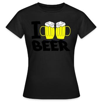 i love beer - Frauen T-Shirt - Schwarz - Vorne - AI Model Female 172 dark (172cm)
