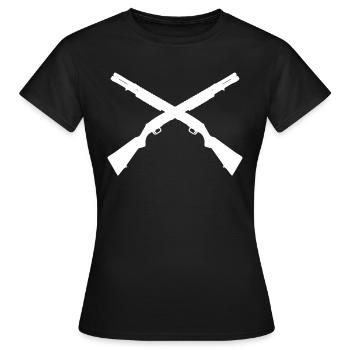 12 Kaliber Schrotflinte - Waffen und Munition - Frauen T-Shirt - Schwarz - Vorne - AI Model Female 172 dark (172cm)