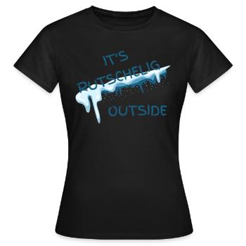 Winter - Rutschig / Glatt - Frauen T-Shirt - Schwarz - Vorne - AI Model Female 172 dark (172cm)