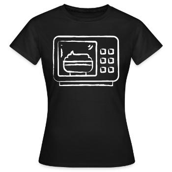 Microwave Hand Drawn - Women's T-Shirt - black - Front - AI Model Female 172 dark (172cm)