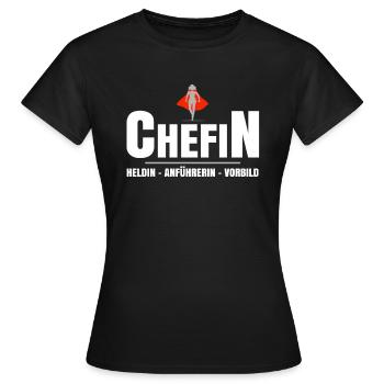 Chefin und Superheldin - Frauen T-Shirt - Schwarz - Vorne - AI Model Female 172 dark (172cm)