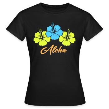 Fleur Hibiscus Aloha - T-shirt Femme - noir - Devant - AI Model Female 172 dark (172cm)