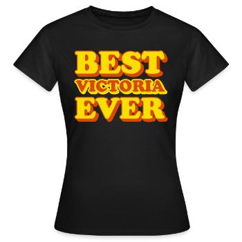 Drôle de cadeau avec prénom Victoria - T-shirt Femme - noir - Devant - AI Model Female 172 dark (172cm)