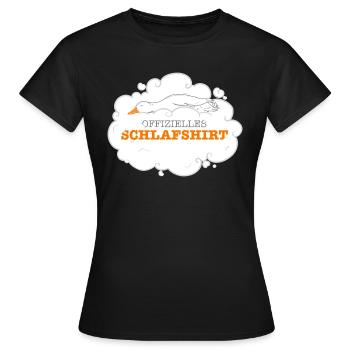 Canard endormi sur un nuage - T-shirt Femme - noir - Devant - AI Model Female 172 dark (172cm)