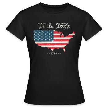 We the People - Founding Fathers Constitution - Women's T-Shirt - black - Front - AI Model Female 172 dark (172cm)