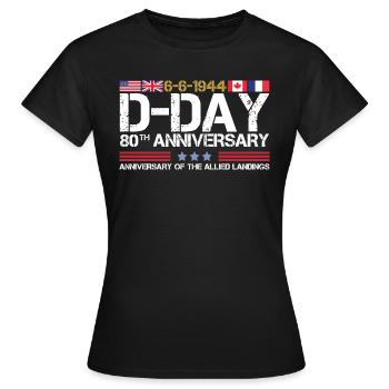 D-Day 2024 80. Jahrestag der Landung der Alliierten - Frauen T-Shirt - Schwarz - Vorne - AI Model Female 172 dark (172cm)