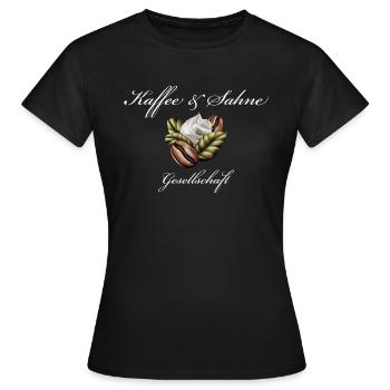 Kaffee & Sahne - Frauen T-Shirt - Schwarz - Vorne - AI Model Female 172 dark (172cm)