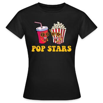 Pop Stars - Popcorn Lover Bouilloire Maïs soufflé - T-shirt Femme - noir - Devant - AI Model Female 172 dark (172cm)