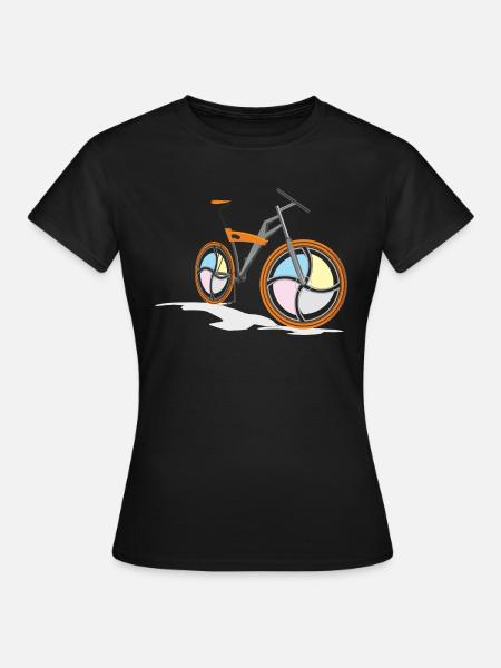 montagne vélo vélo VTT cycliste vélo - T-shirt Femme - noir