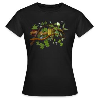 forêt mystérieuse - T-shirt Femme - noir - Devant - AI Model Female 172 dark (172cm)