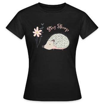 Hérisson | Hérisson - T-shirt Femme - noir - Devant - AI Model Female 172 dark (172cm)