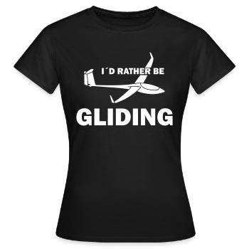 Je suis pilote de planeur glisse - T-shirt Femme - noir - Devant - AI Model Female 172 dark (172cm)