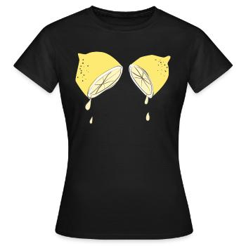 Wenn das Leben dir Zitronen gibt... - Frauen T-Shirt - Schwarz - Vorne - AI Model Female 172 dark (172cm)
