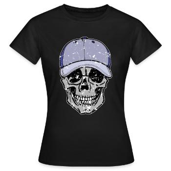 Totenkopf - mit Kappe - Frauen T-Shirt - Schwarz - Vorne - AI Model Female 172 dark (172cm)