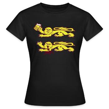 lion beer normandy - Women's T-Shirt - black - Front - AI Model Female 172 dark (172cm)