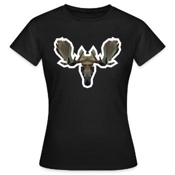 Low Poly Moosehead - Women's T-Shirt - black - Front - AI Model Female 172 dark (172cm)