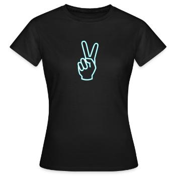 Icône de signe de victoire - T-shirt Femme - noir - Devant - AI Model Female 172 dark (172cm)