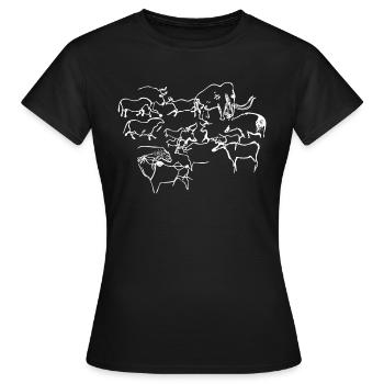 lascaux 02 - T-shirt Femme - noir - Devant - AI Model Female 172 dark (172cm)