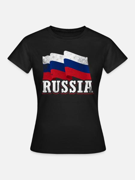 Drapeau de la Russie - T-shirt Femme - noir