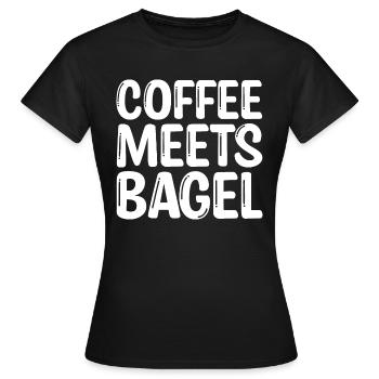 Le café rencontre Bagel - T-shirt Femme - noir - Devant - AI Model Female 172 dark (172cm)