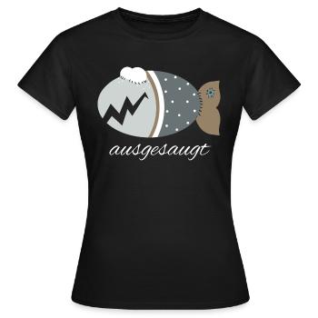Kuschelfisch Zombiefisch ausgesaugt - Frauen T-Shirt - Schwarz - Vorne - AI Model Female 172 dark (172cm)