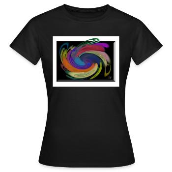 Vortex « Schauberger » - T-shirt Femme - noir - Devant - AI Model Female 172 dark (172cm)