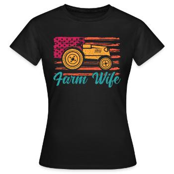Cadeau d’éleveur de tracteur agricole - T-shirt Femme - noir - Devant - AI Model Female 172 dark (172cm)