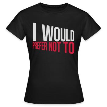 Je préfère ne pas - T-shirt Femme - noir - Devant - AI Model Female 172 dark (172cm)