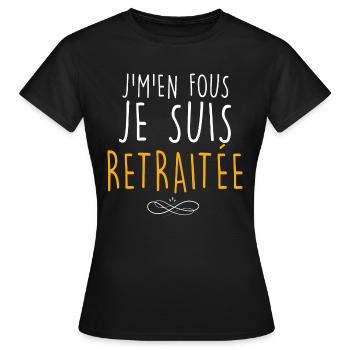 Je suis retraitée Femme Retraite - T-shirt Femme - noir - Devant - AI Model Female 172 dark (172cm)