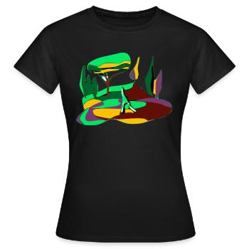 Paysage de campagnee - T-shirt Femme - noir - Devant - AI Model Female 172 dark (172cm)