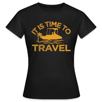 IL EST TEMPS DE VOYAGER - T-shirt Femme - noir - Devant - AI Model Female 172 dark (172cm)