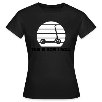 E-Scooter Roller Scooter - T-shirt Femme - noir - Devant - AI Model Female 172 dark (172cm)