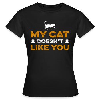 Mon chat ne t’aime pas - T-shirt Femme - noir - Devant - AI Model Female 172 dark (172cm)