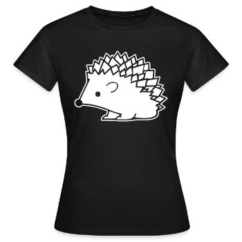 Igel Wald Stachelig Tier - Frauen T-Shirt - Schwarz - Vorne - AI Model Female 172 dark (172cm)