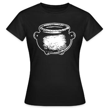 Kessel Magisch Hexe Halloween - Frauen T-Shirt - Schwarz - Vorne - AI Model Female 172 dark (172cm)