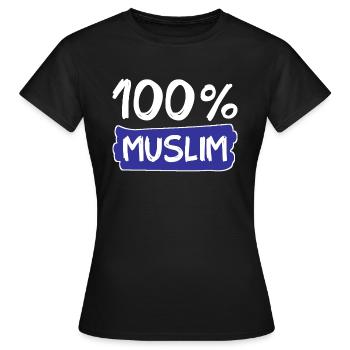 100% Muslim - Muslime - Islam - Frauen T-Shirt - Schwarz - Vorne - AI Model Female 172 dark (172cm)