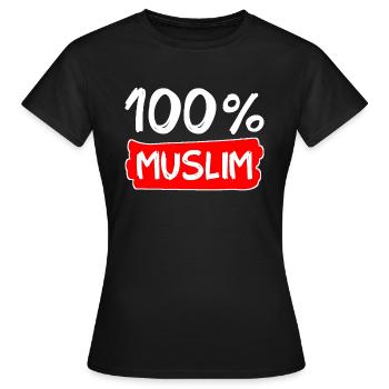 100% Muslim - Muslime - Islam - Frauen T-Shirt - Schwarz - Vorne - AI Model Female 172 dark (172cm)