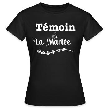 Témoin de la mariée - T-shirt Femme - noir - Devant - AI Model Female 172 dark (172cm)