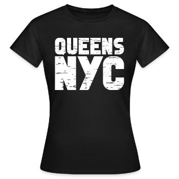 Queens NYC - T-shirt Femme - noir - Devant - AI Model Female 172 dark (172cm)