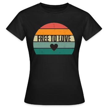 Libre d’aimer - T-shirt Femme - noir - Devant - AI Model Female 172 dark (172cm)